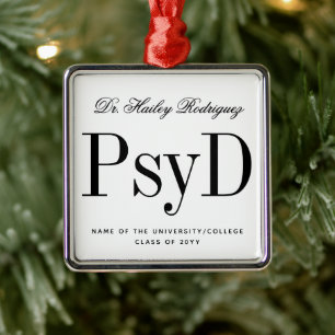 Elegant PsyD Doctor of Psychology Graduation Metal Tree Decoration