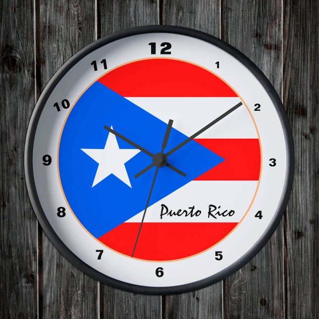 Elegant Puerto Rico, Puerto Rican Flag / House Round Clock (Creator Uploaded)