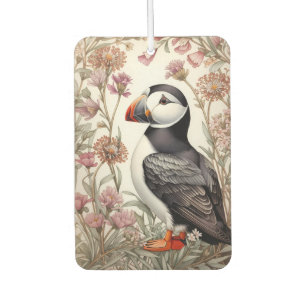 Elegant Puffin William Morris Inspired Floral Car Air Freshener