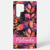 Elegant Pumpkin and flowers fall pattern