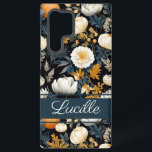 Elegant Pumpkin and flowers fall pattern Samsung Galaxy Case<br><div class="desc">Embrace the magic of autumn with our Samsung smartphone case, beautifully adorned with a fall-themed design of pumpkins and flowers. This cover not only offers protection but also adds a touch of elegance to your device. Personalise it with your name, making it truly unique and a reflection of your style....</div>