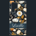 Elegant Pumpkin and flowers fall pattern Samsung Galaxy Case<br><div class="desc">Embrace the magic of autumn with our Samsung smartphone case, beautifully adorned with a fall-themed design of pumpkins and flowers. This cover not only offers protection but also adds a touch of elegance to your device. Personalise it with your name, making it truly unique and a reflection of your style....</div>