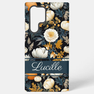 Elegant Pumpkin and flowers fall pattern Samsung Galaxy Case