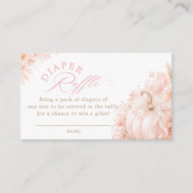 Elegant Pumpkin Bow Baby Shower Diaper Raffle