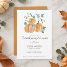Elegant Pumpkin Friendsgiving Dinner Invitation