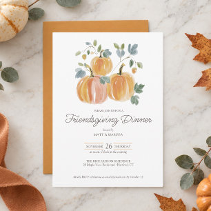 Elegant Pumpkin Friendsgiving Dinner Invitation