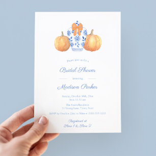 Elegant Pumpkin Ginger Jar Bridal Shower Party Invitation