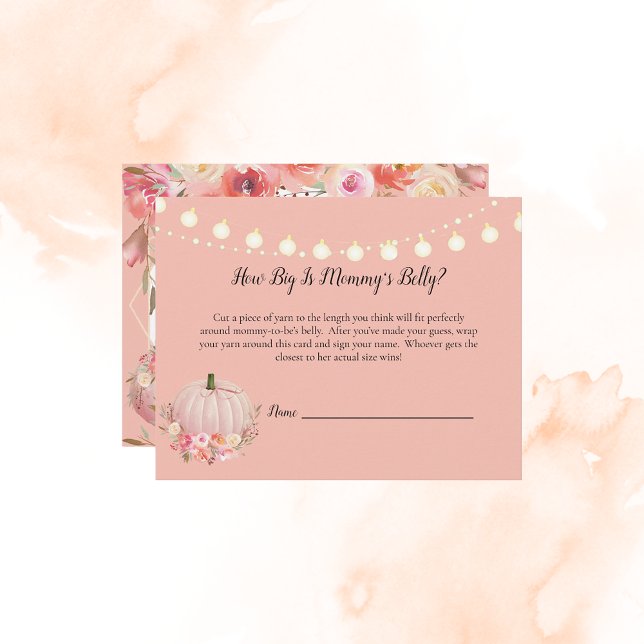 Elegant Pumpkin Mum's Belly Size Baby Shower Game Invitation (Creator Uploaded)