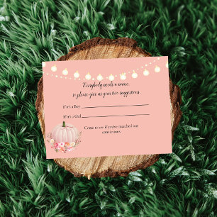 Elegant Pumpkin Name Suggestions Baby Shower Game Invitation