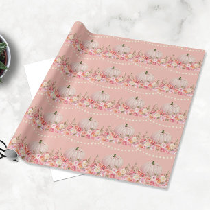 Elegant Pumpkin Pattern   Blush Pink Wrapping Paper