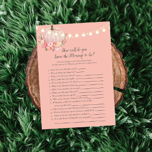 Elegant Pumpkin Who Knows Mummy Baby Shower Game Invitation
