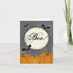 Elegant Pumpkins and Bats Card