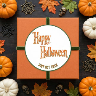 Elegant Pumpkins Enchanting Halloween Botanicals Classic Round Sticker
