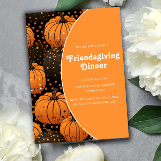 elegant pumpkins fall  Friendsgiving  Invitation