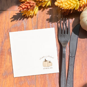 Elegant Pumpkins Fall Wedding Paper Napkin