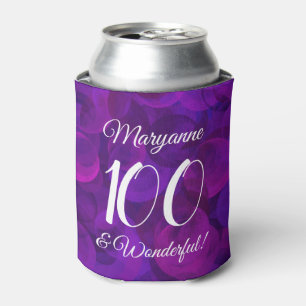Elegant Purple 100 and Wonderful Birthday Party Can Cooler