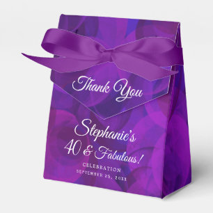 Elegant Purple 40 and Fabulous Birthday Party Favour Box