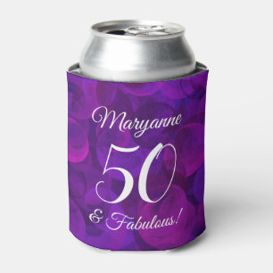 Elegant Purple 50 and Fabulous Birthday Party Can Cooler