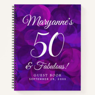 Elegant Purple 50 & Fabulous Birthday Party Notebook