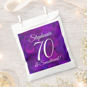 Elegant Purple 70 and Sensational Birthday Party Favour Bags