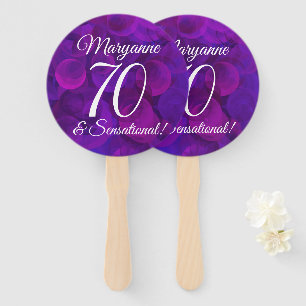 Elegant Purple 70 and Sensational Birthday Party Hand Fan