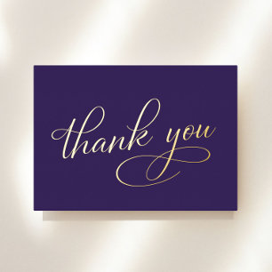 Elegant Purple 75th Birthday Foil Thank You Card