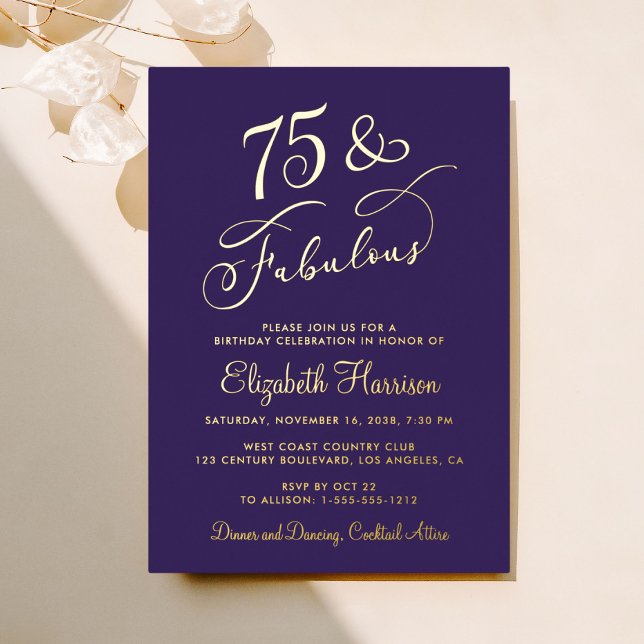 Elegant Purple 75th Birthday Party (Creator Uploaded)