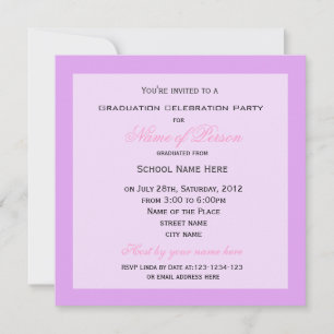 Elegant purple  add your photo graduation invitation