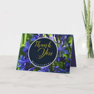 Elegant Purple Agapanthus Flowers Bereavement Thank You Card