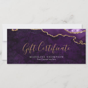 Elegant Purple Agate Gift Certificate Gift Card