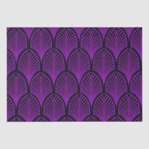 Elegant Purple and Black Art Deco Arches Tissue Paper