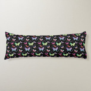 Elegant Purple and Blue Bright Butterflies Body Cushion