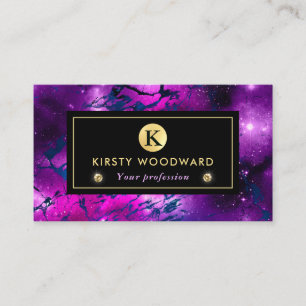 Elegant Purple and Blue Galaxy Marble Business Card