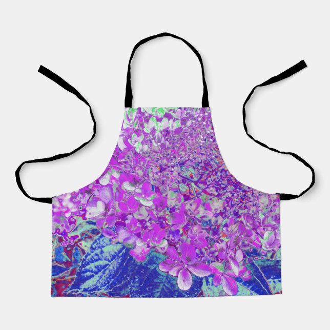 Elegant Purple and Blue Limelight Hydrangea Apron (Front)