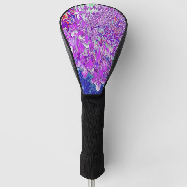 Elegant Purple and Blue Limelight Hydrangea Golf Head Cover (Front)