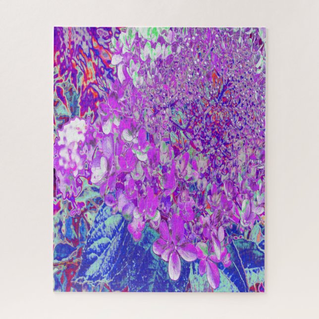 Elegant Purple and Blue Limelight Hydrangea Jigsaw Puzzle (Vertical)