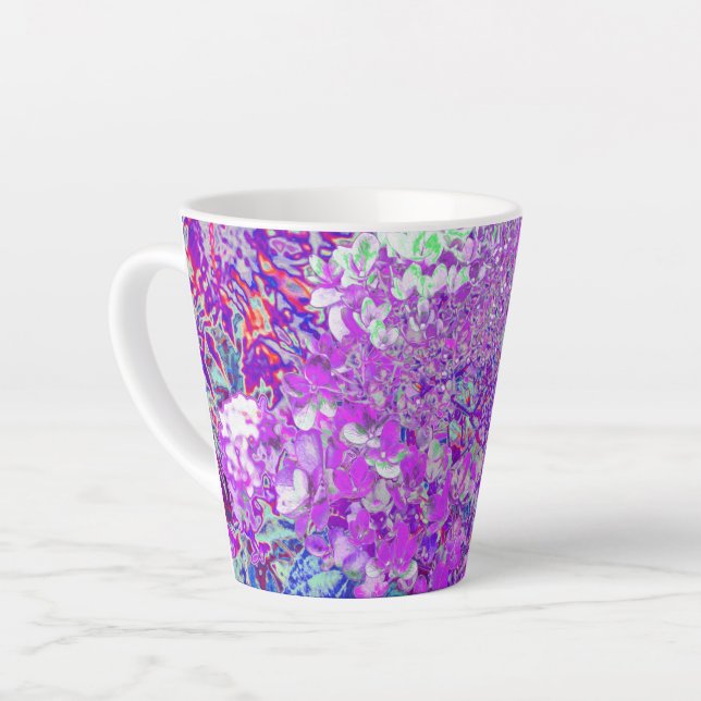 Elegant Purple and Blue Limelight Hydrangea Latte Mug (Left Angle)