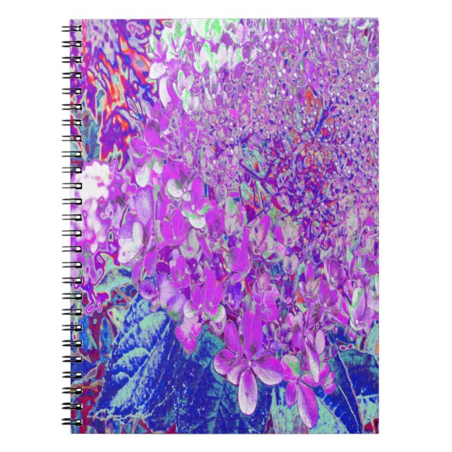 Elegant Purple and Blue Limelight Hydrangea Notebook (Front)