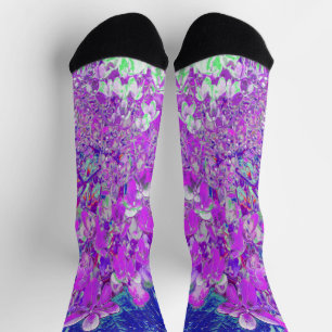Elegant Purple and Blue Limelight Hydrangea Socks