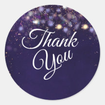 Elegant Purple and Gold Bokeh Lights Thank You