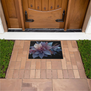 Elegant Purple and Gold Fantasy Floral Arrangement Doormat