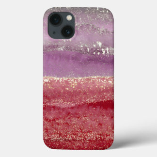 Elegant purple and gold glitter iPhone 13 case
