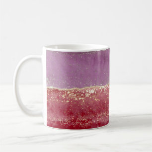 Elegant purple and gold glitter coffee mug