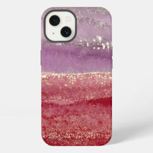 Elegant purple and gold glitter iPhone 13 case