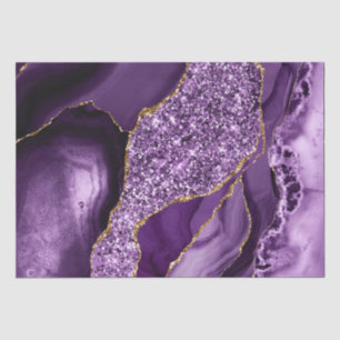 Elegant Purple and Gold Glitter Ocean Agate Tissue Paper