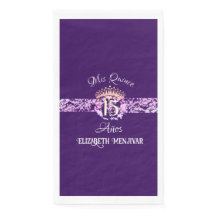Elegant Purple and Gold Quinceañera Spanish 