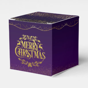 elegant purple and golden Christmas Favour Box