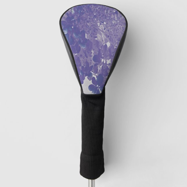 Elegant Purple and Grey Limelight Hydrangea Golf Head Cover (Front)