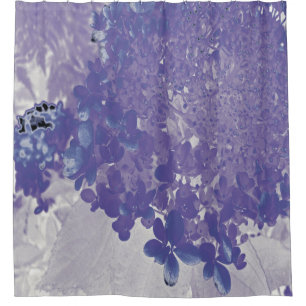 Elegant Purple and Grey Limelight Hydrangea Shower Curtain
