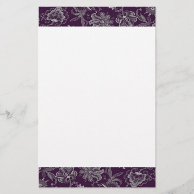 Elegant purple and grey stationery (Front)